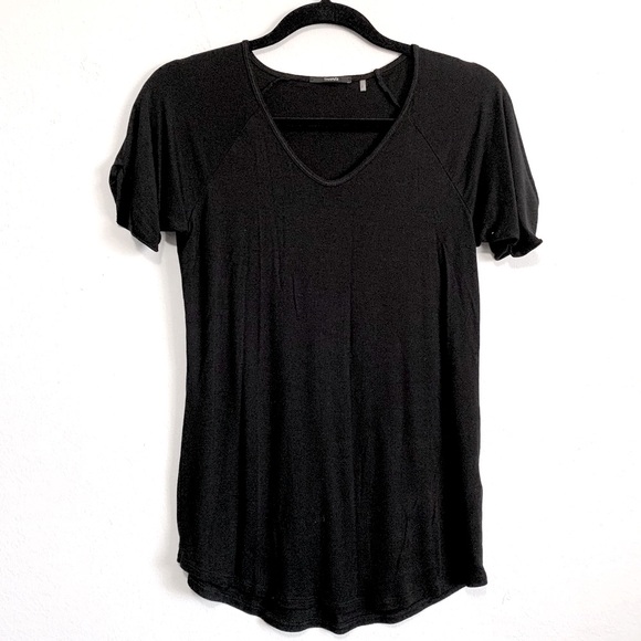 Tahari Black V-Neck Tee - Picture 1 of 5